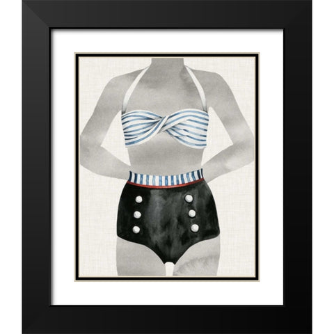 Vintage Bathing Suit I Black Modern Wood Framed Art Print with Double Matting by Popp, Grace