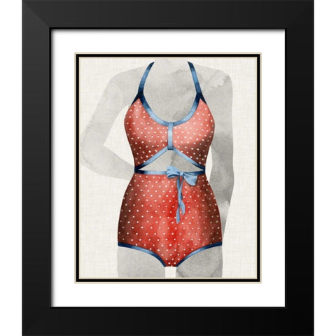 Vintage Bathing Suit II Black Modern Wood Framed Art Print with Double Matting by Popp, Grace