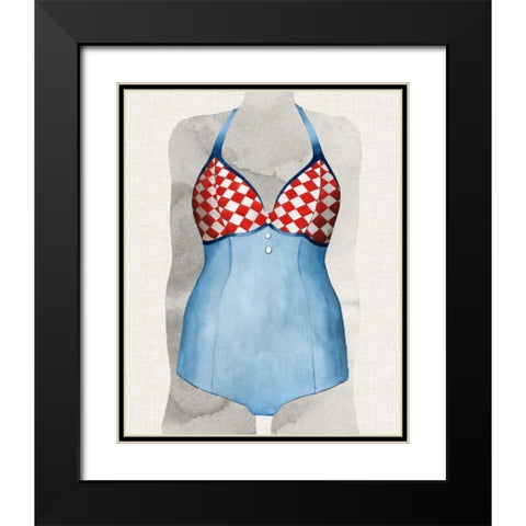Vintage Bathing Suit III Black Modern Wood Framed Art Print with Double Matting by Popp, Grace