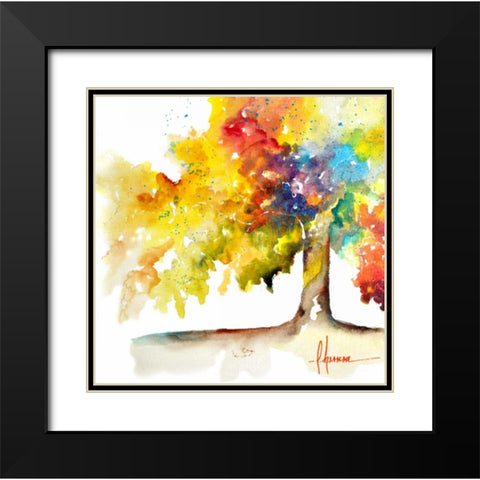 Rainbow Trees I Black Modern Wood Framed Art Print with Double Matting by Herrera, Leticia