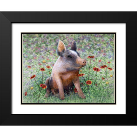 Flower Girl Black Modern Wood Framed Art Print with Double Matting by Matcham, Marcia