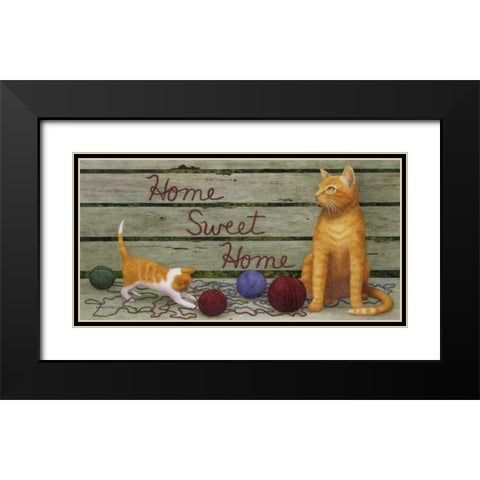 Home Sweet Home Black Modern Wood Framed Art Print with Double Matting by Matcham, Marcia