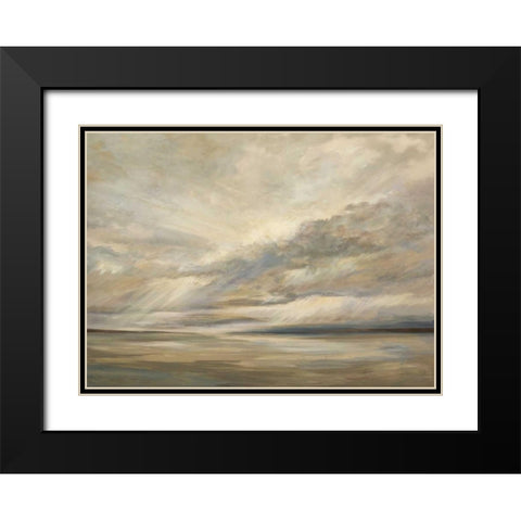 Storm on the Bay Black Modern Wood Framed Art Print with Double Matting by Finch, Sheila