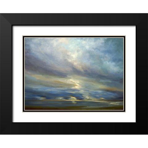 Clouds on the Bay I Black Modern Wood Framed Art Print with Double Matting by Finch, Shiela
