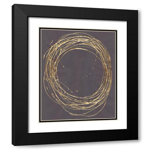 Custom Circling Black Modern Wood Framed Art Print with Double Matting by Stramel, Renee W.