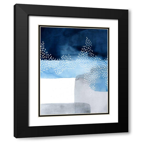 Waterfall Abstract I Black Modern Wood Framed Art Print with Double Matting by Popp, Grace