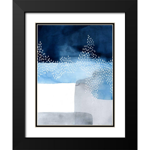 Waterfall Abstract I Black Modern Wood Framed Art Print with Double Matting by Popp, Grace