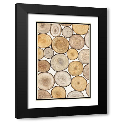 Tree Ring Study I Black Modern Wood Framed Art Print with Double Matting by OToole, Tim