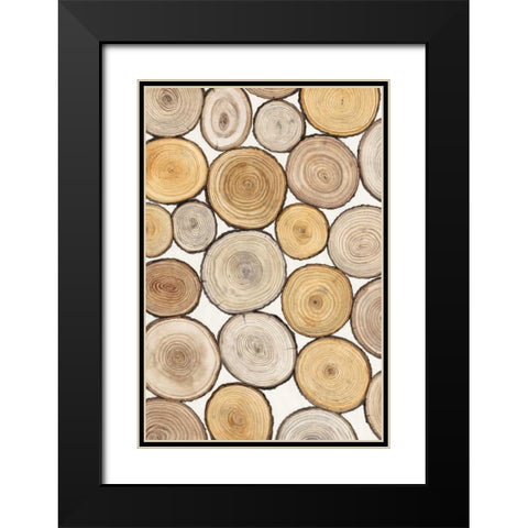 Tree Ring Study I Black Modern Wood Framed Art Print with Double Matting by OToole, Tim