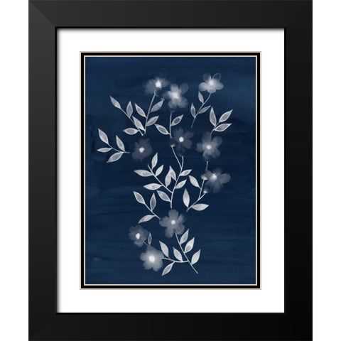 Flower Cyanotype I Black Modern Wood Framed Art Print with Double Matting by Popp, Grace
