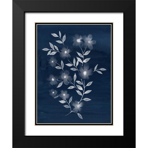 Flower Cyanotype II Black Modern Wood Framed Art Print with Double Matting by Popp, Grace