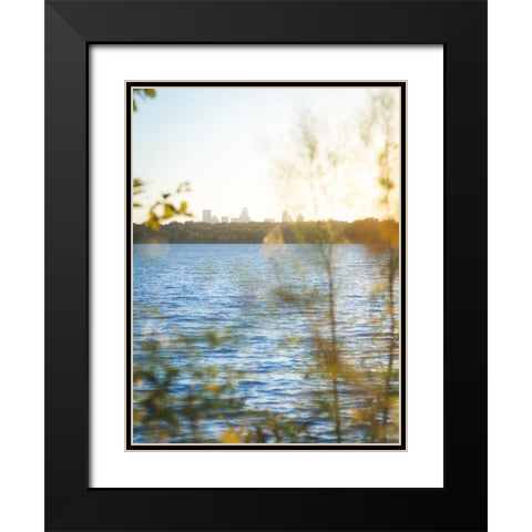 White Rock Sunset II Black Modern Wood Framed Art Print with Double Matting by Quintero, Sonja