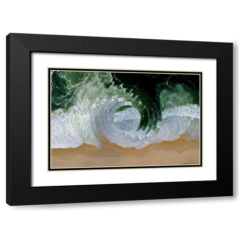 Sea Wave II Black Modern Wood Framed Art Print with Double Matting by Wang, Melissa