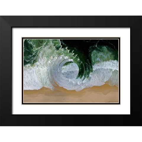 Sea Wave II Black Modern Wood Framed Art Print with Double Matting by Wang, Melissa