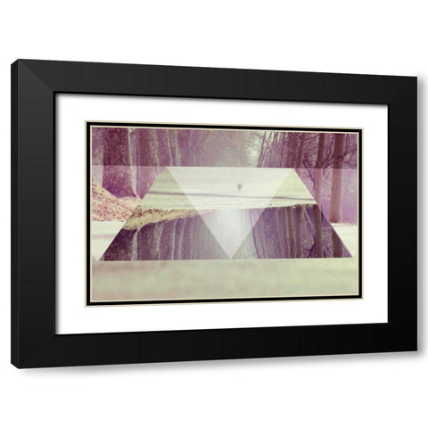 Path Black Modern Wood Framed Art Print with Double Matting by Wang, Melissa