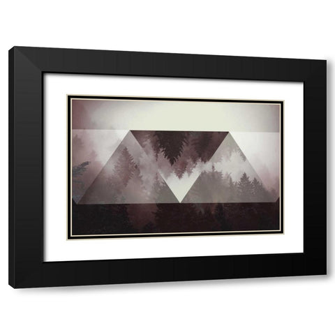 Hill Black Modern Wood Framed Art Print with Double Matting by Wang, Melissa
