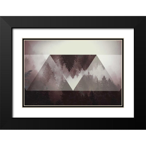 Hill Black Modern Wood Framed Art Print with Double Matting by Wang, Melissa