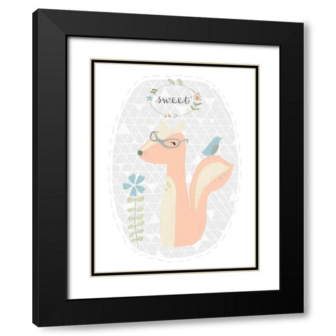 Quirky Forest I Black Modern Wood Framed Art Print with Double Matting by Vess, June Erica