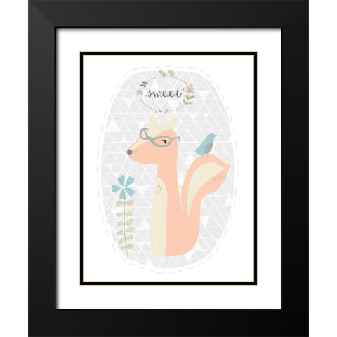 Quirky Forest I Black Modern Wood Framed Art Print with Double Matting by Vess, June Erica