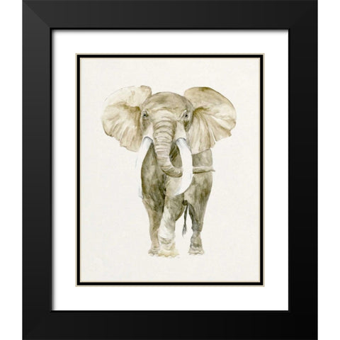 Baby Elephant I Black Modern Wood Framed Art Print with Double Matting by Wang, Melissa