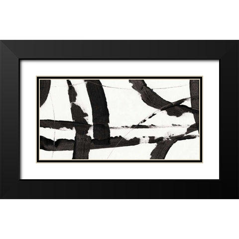 Obsidian Harmony I Black Modern Wood Framed Art Print with Double Matting by OToole, Tim