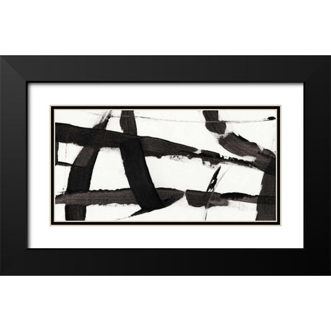 Obsidian Harmony II Black Modern Wood Framed Art Print with Double Matting by OToole, Tim