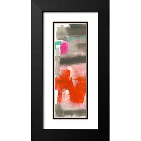 Red, Pink and Grey I Black Modern Wood Framed Art Print with Double Matting by Goldberger, Jennifer