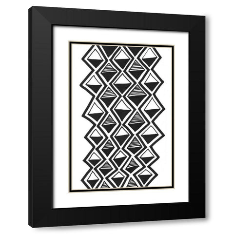 Mud Cloth Study IV Black Modern Wood Framed Art Print with Double Matting by Stramel, Renee W.
