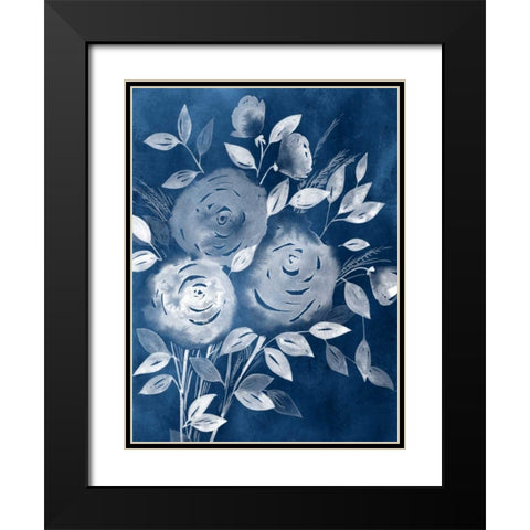 Cyanotype Roses I Black Modern Wood Framed Art Print with Double Matting by Popp, Grace