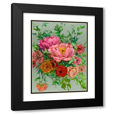 Vintage Bouquet I Black Modern Wood Framed Art Print with Double Matting by Wang, Melissa