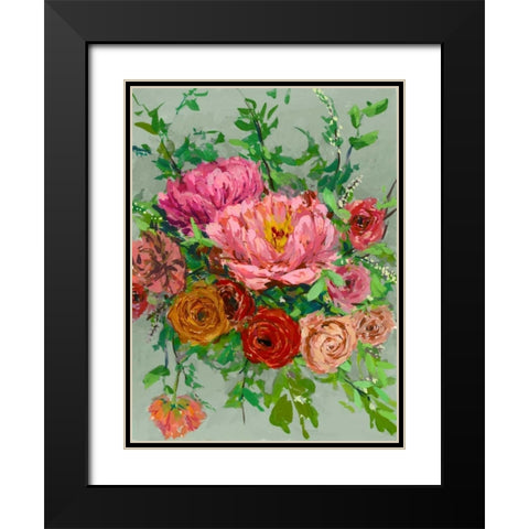 Vintage Bouquet I Black Modern Wood Framed Art Print with Double Matting by Wang, Melissa