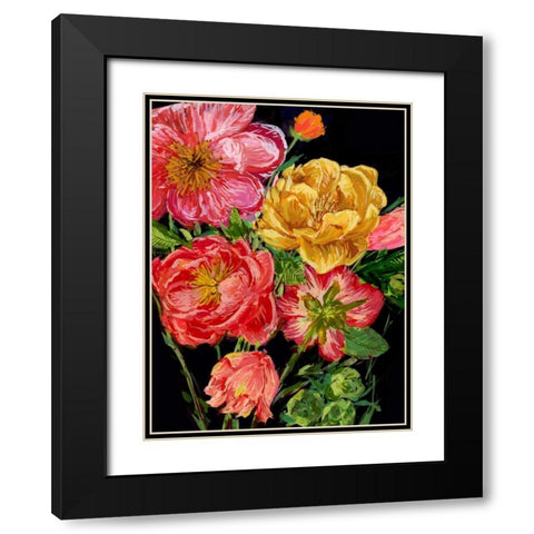 Vintage Bouquet IV Black Modern Wood Framed Art Print with Double Matting by Wang, Melissa