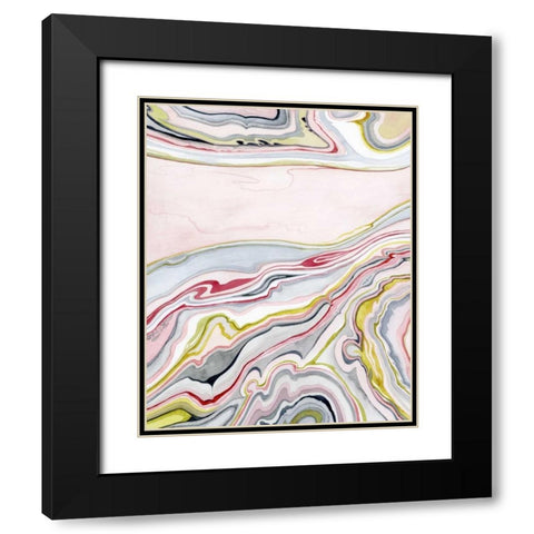 Watercolor Marbling I Black Modern Wood Framed Art Print with Double Matting by Popp, Grace