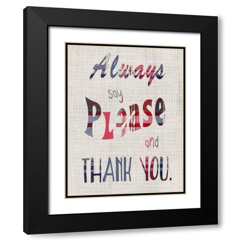 Manners I Black Modern Wood Framed Art Print with Double Matting by Ludwig, Alicia