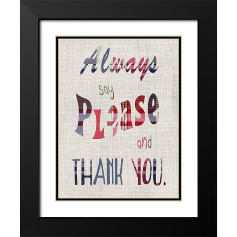 Manners I Black Modern Wood Framed Art Print with Double Matting by Ludwig, Alicia