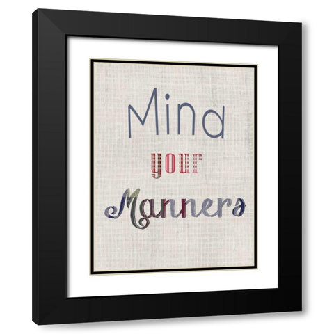 Manners IV Black Modern Wood Framed Art Print with Double Matting by Ludwig, Alicia