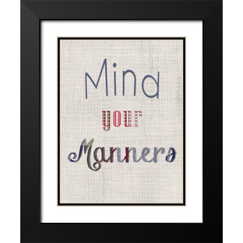 Manners IV Black Modern Wood Framed Art Print with Double Matting by Ludwig, Alicia