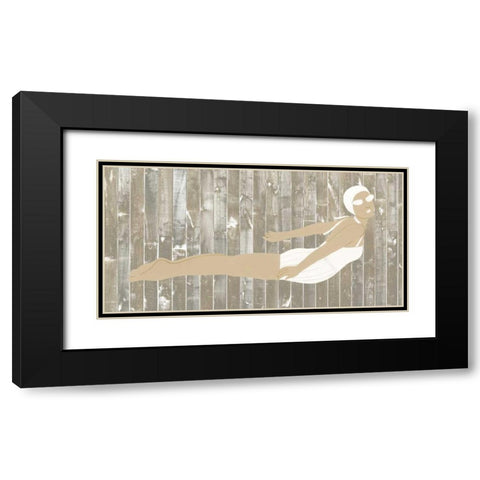 Vintage Diver III Black Modern Wood Framed Art Print with Double Matting by Vess, June Erica