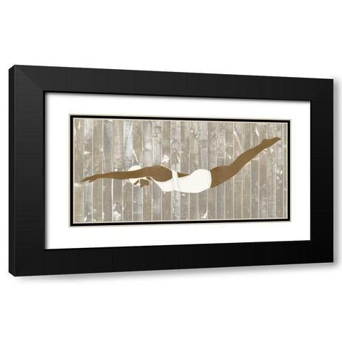Vintage Diver IV Black Modern Wood Framed Art Print with Double Matting by Vess, June Erica