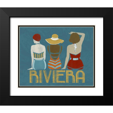 Vintage Bathing Beauties I Black Modern Wood Framed Art Print with Double Matting by Vess, June Erica