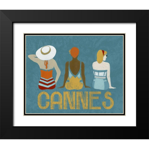 Vintage Bathing Beauties II Black Modern Wood Framed Art Print with Double Matting by Vess, June Erica