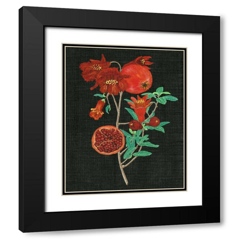 Pomegranate Study I Black Modern Wood Framed Art Print with Double Matting by Wang, Melissa