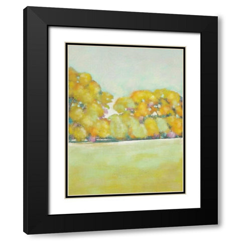 Golden Landscape I Black Modern Wood Framed Art Print with Double Matting by Zarris, Chariklia