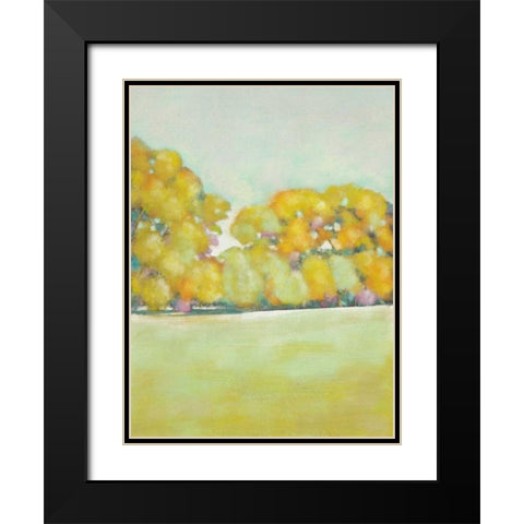 Golden Landscape I Black Modern Wood Framed Art Print with Double Matting by Zarris, Chariklia