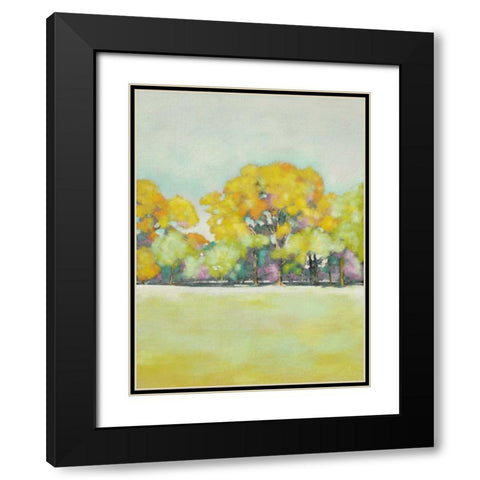 Golden Landscape II Black Modern Wood Framed Art Print with Double Matting by Zarris, Chariklia