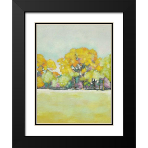 Golden Landscape II Black Modern Wood Framed Art Print with Double Matting by Zarris, Chariklia