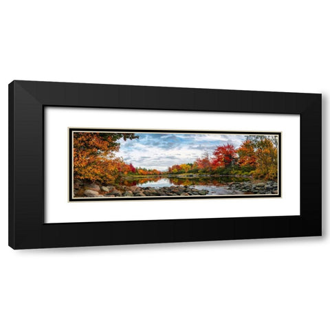 Northeast Creek Panorama Black Modern Wood Framed Art Print with Double Matting by Head, Danny