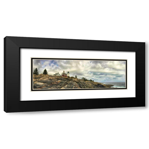 Pemaquid Light Panorama Black Modern Wood Framed Art Print with Double Matting by Head, Danny