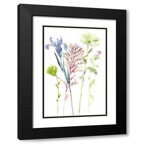 Watercolor Floral Study III Black Modern Wood Framed Art Print with Double Matting by Wang, Melissa