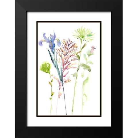 Watercolor Floral Study III Black Modern Wood Framed Art Print with Double Matting by Wang, Melissa